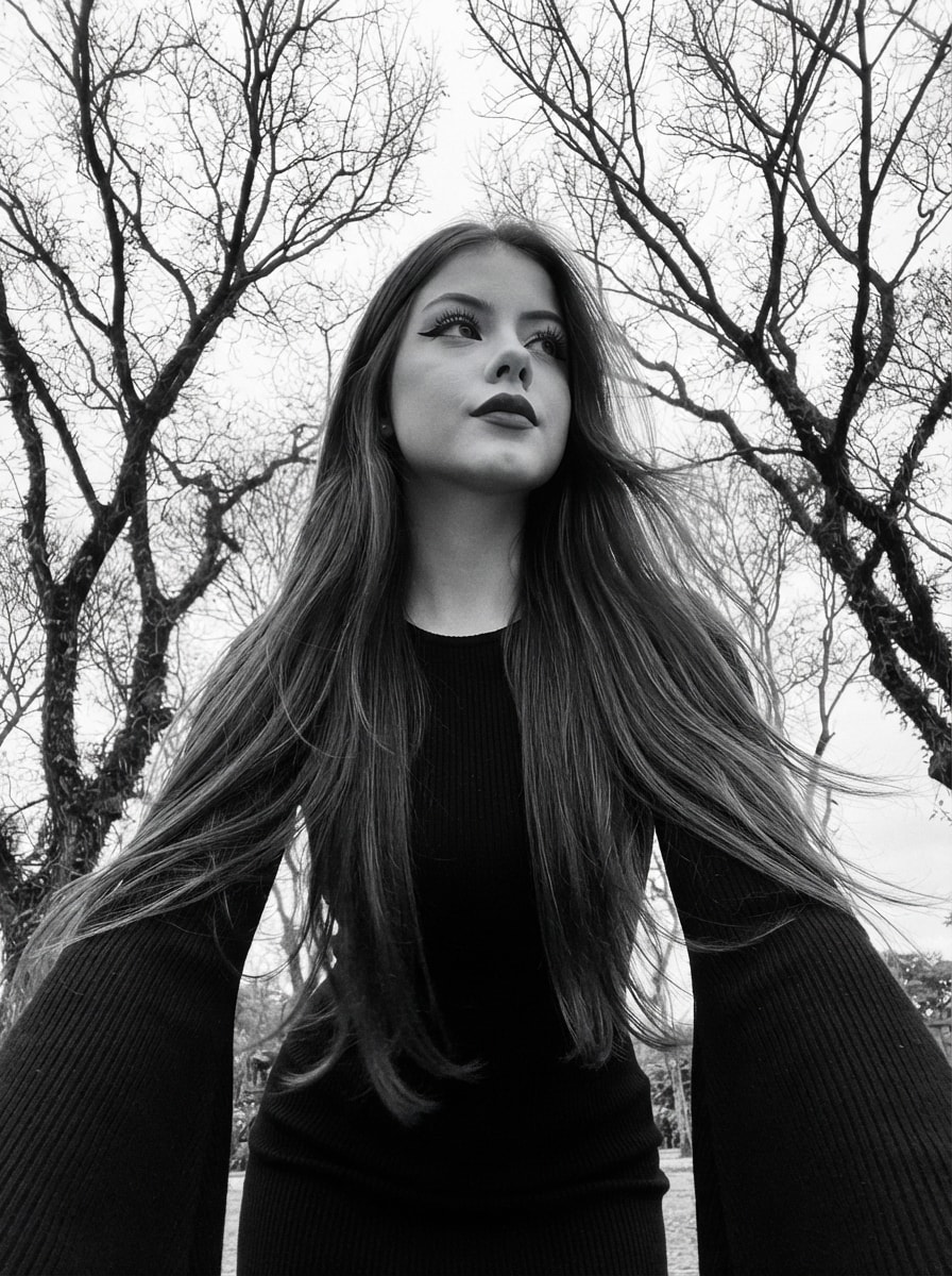 Vintage Monochrome Silhouette Selfie output 1