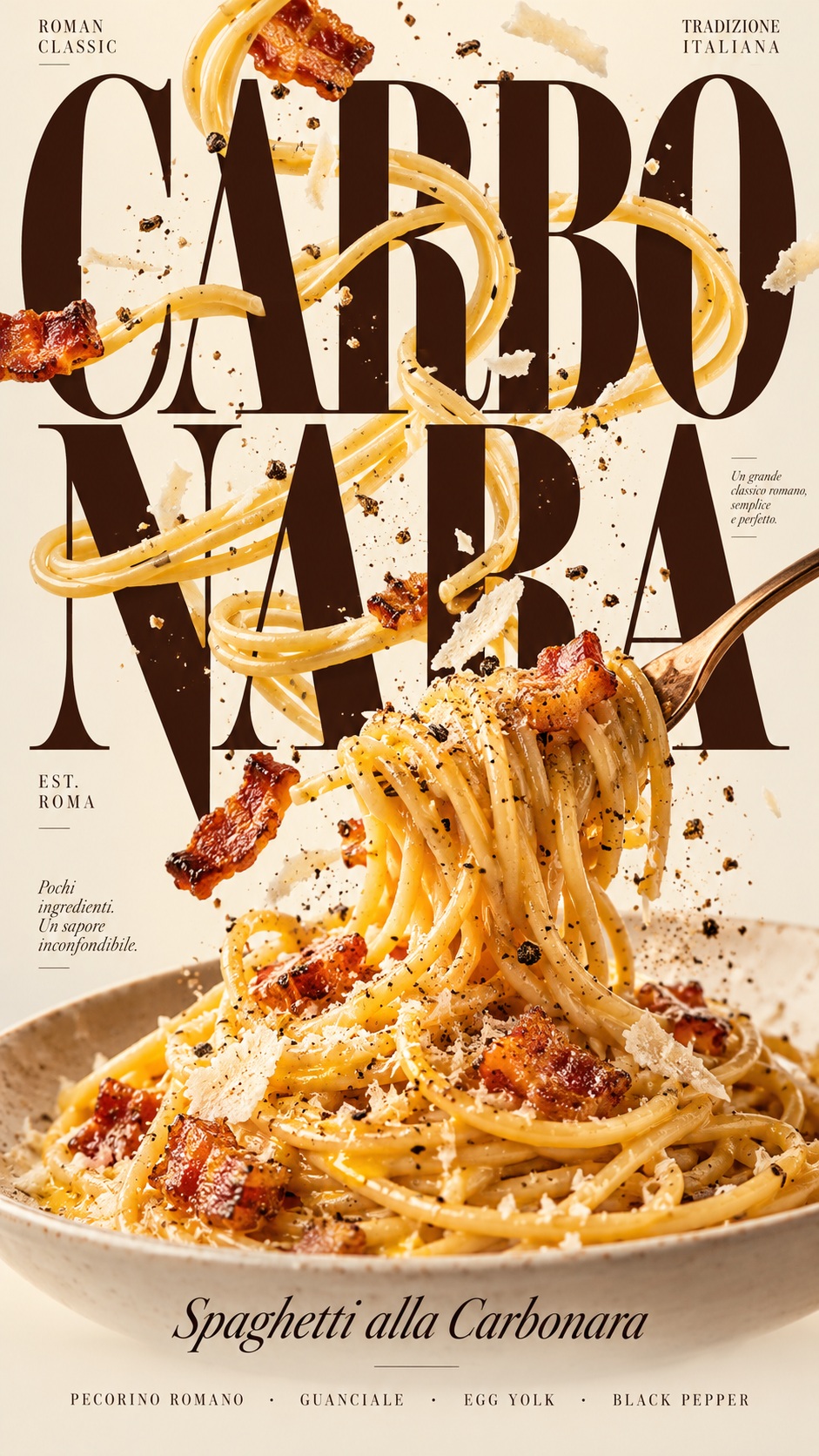 Neapolitan Margherita Food Typography Poster