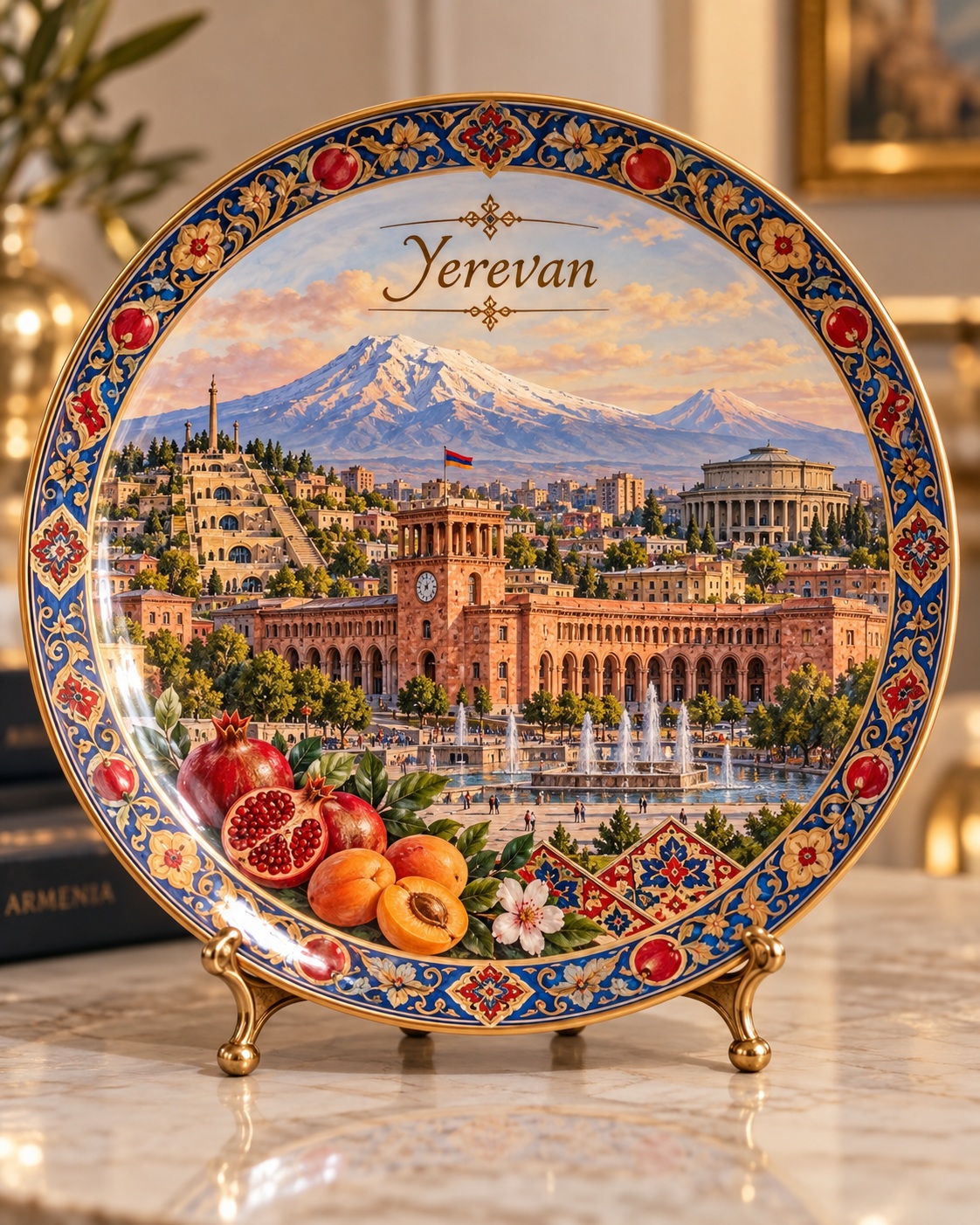 Hyper-Realistic City Souvenir Plate