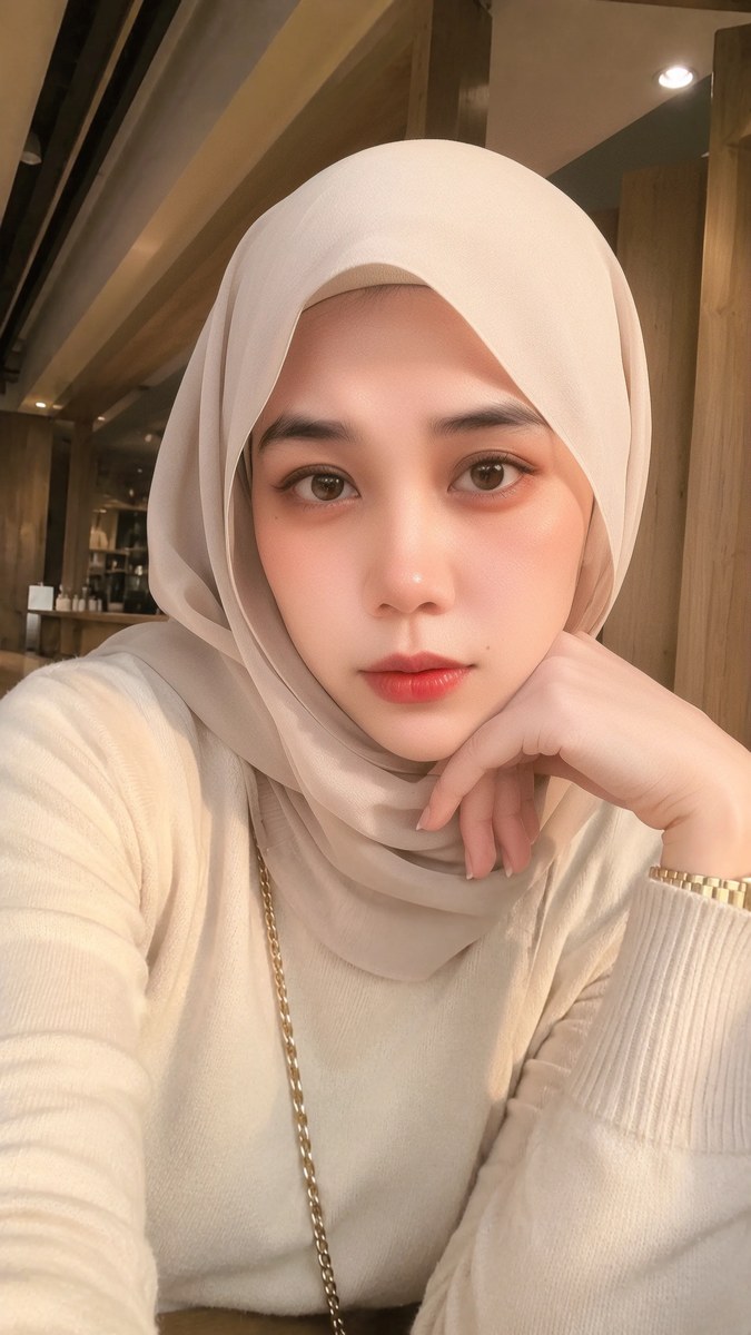 Ultra-Realistic Hijab Lifestyle Selfie Portrait output 1
