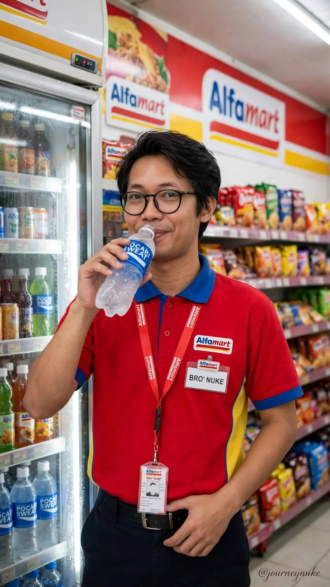 Candid Alfamart Employee Commercial Portrait