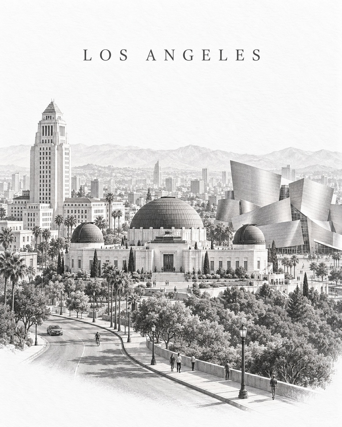 Graphite and Blind-Embossed City Art Poster output 5