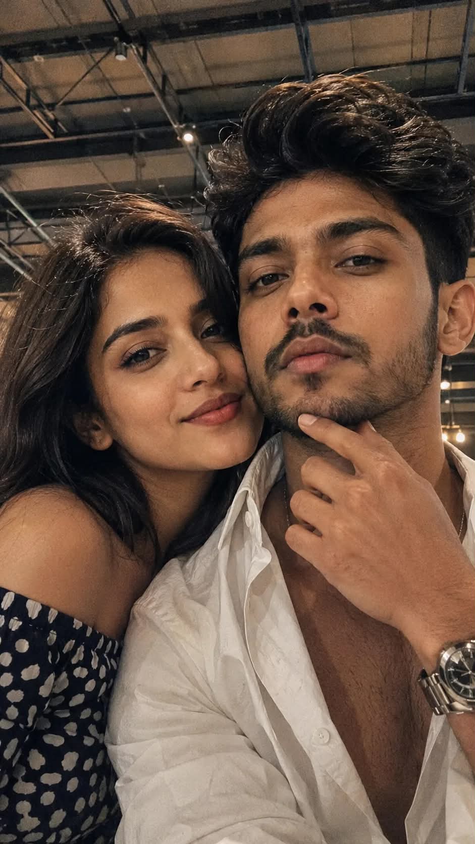Warm Indoor Couple Selfie