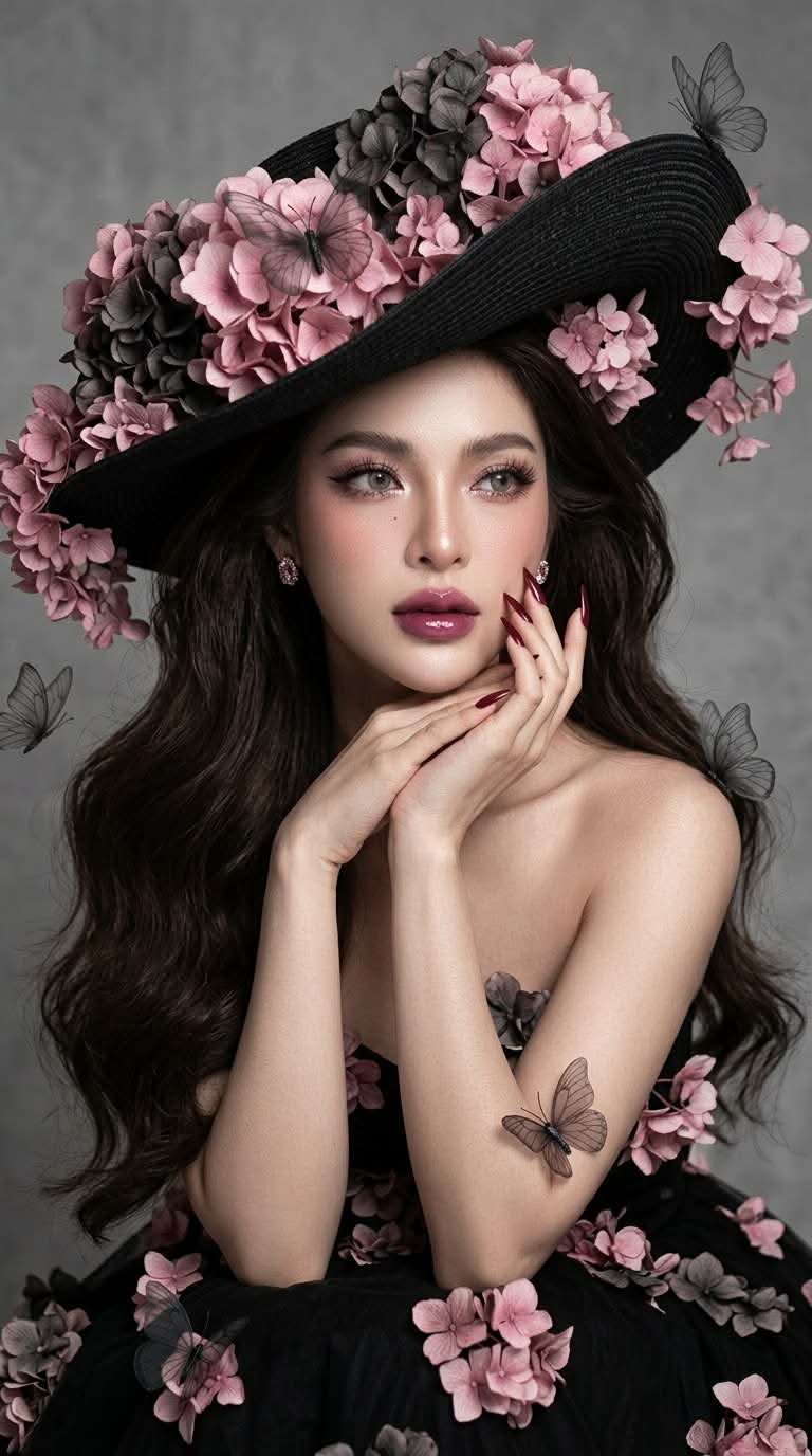 Hydrangea Couture Fashion Editorial Portrait output 5