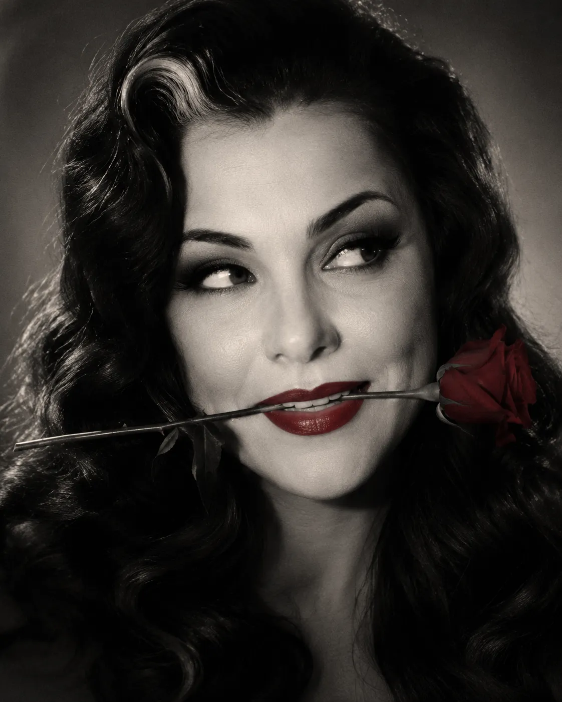 Vintage Hollywood Film Noir Rose Portrait output 2