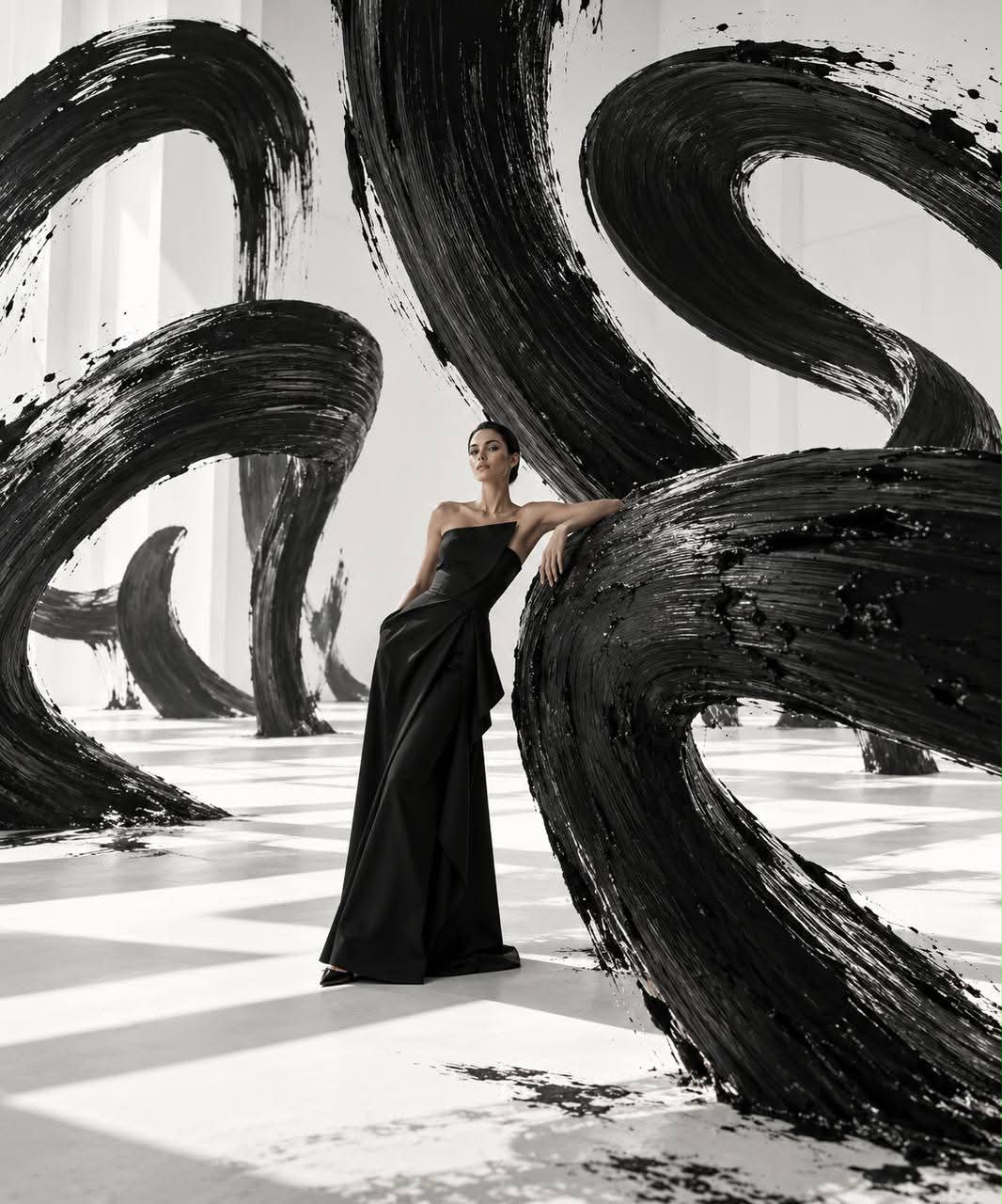 Surreal Ink-Stroke Fashion Editorial output 2