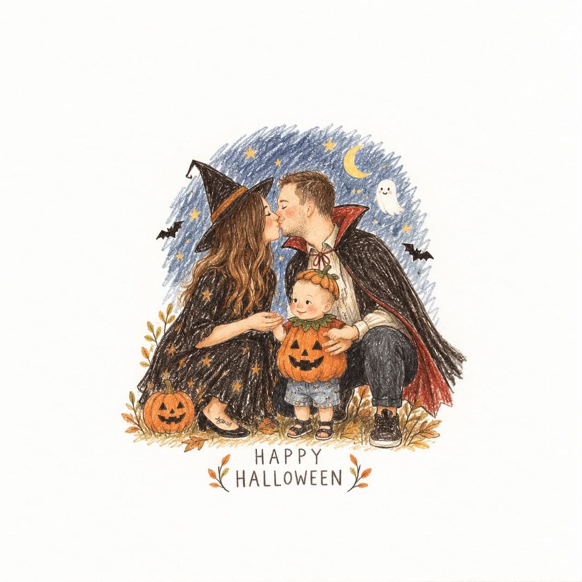 Handmade Halloween Photo Illustration on a White Page output 5