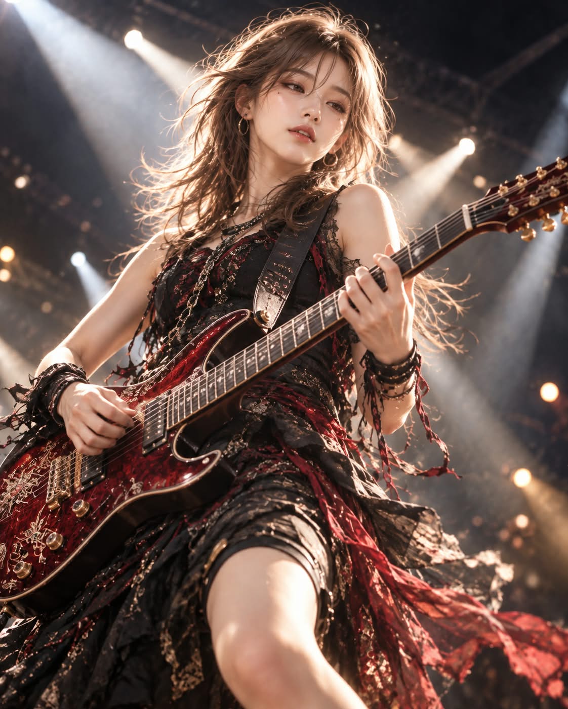 Personalized Guitarist in a Dramatic Stage Spotlight output 3