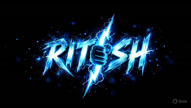Cinematic RITESH Lightning Logo