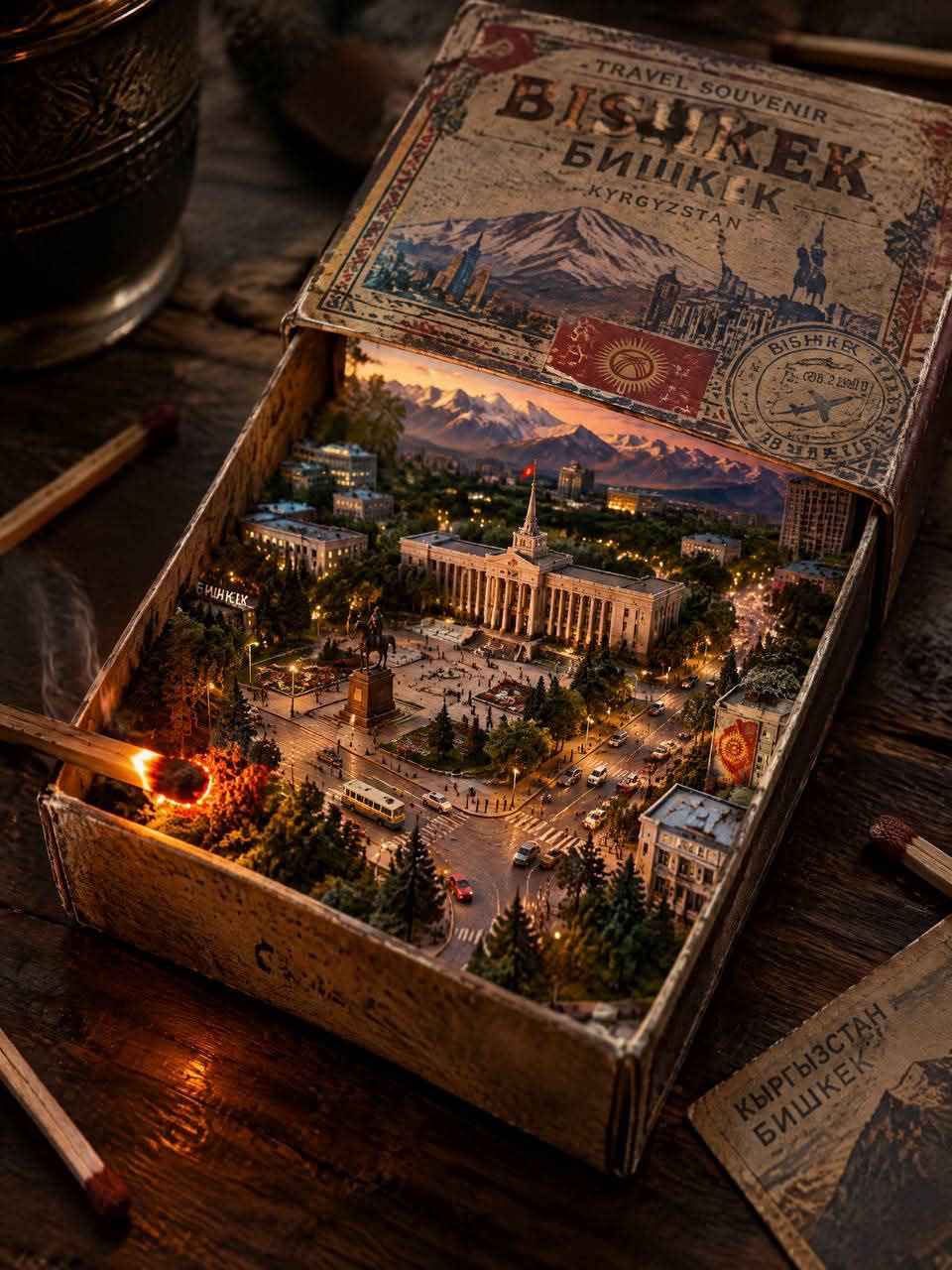 Surreal Miniature City in a Vintage Matchbox output 2