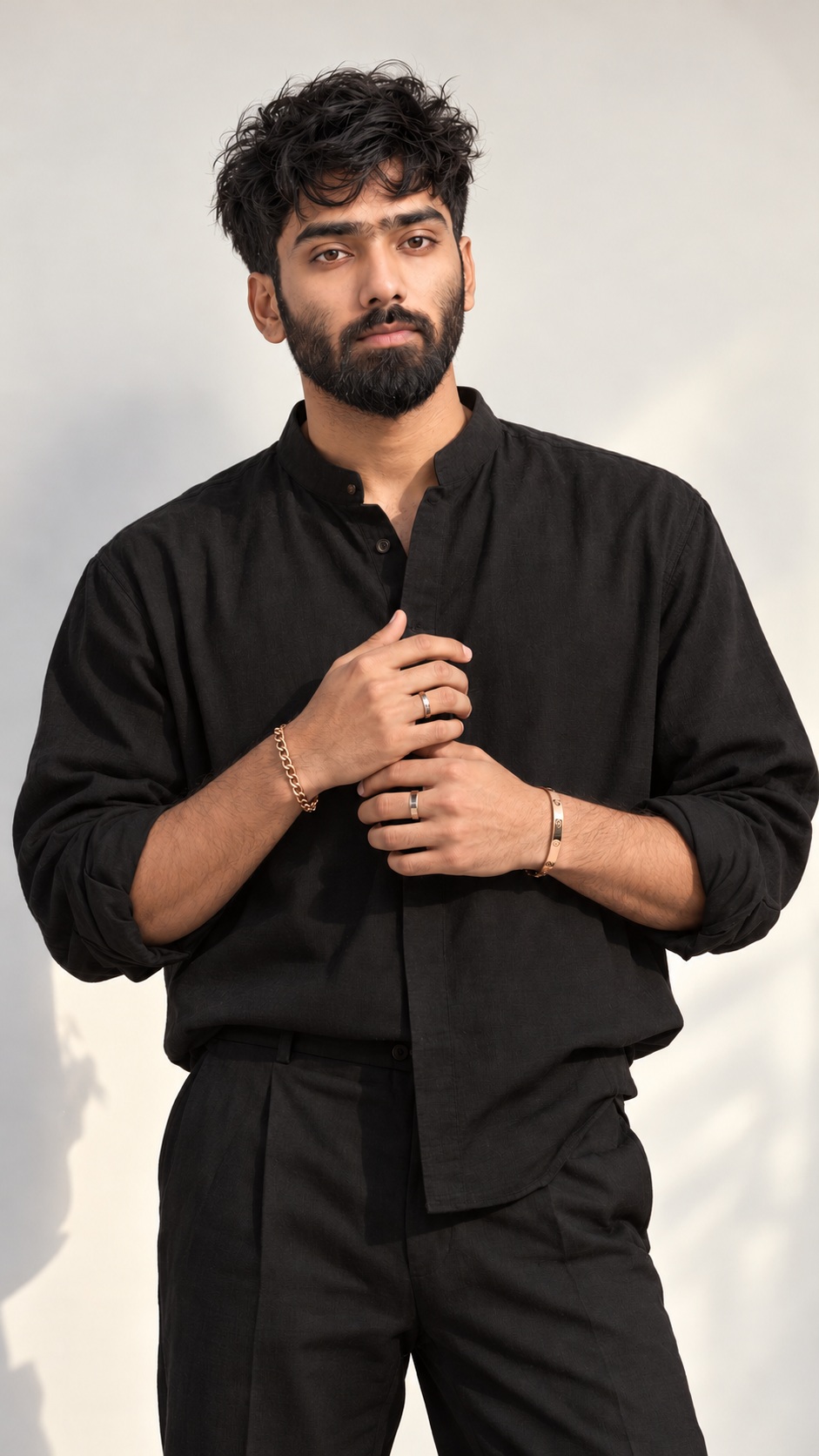 Minimalist Black-Look Portrait with Reference Face Lock