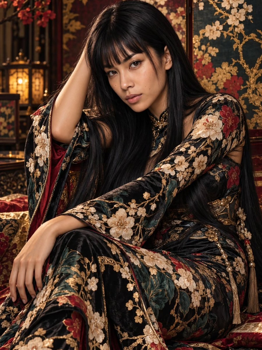 Sashamie in Midnight Botanical Couture