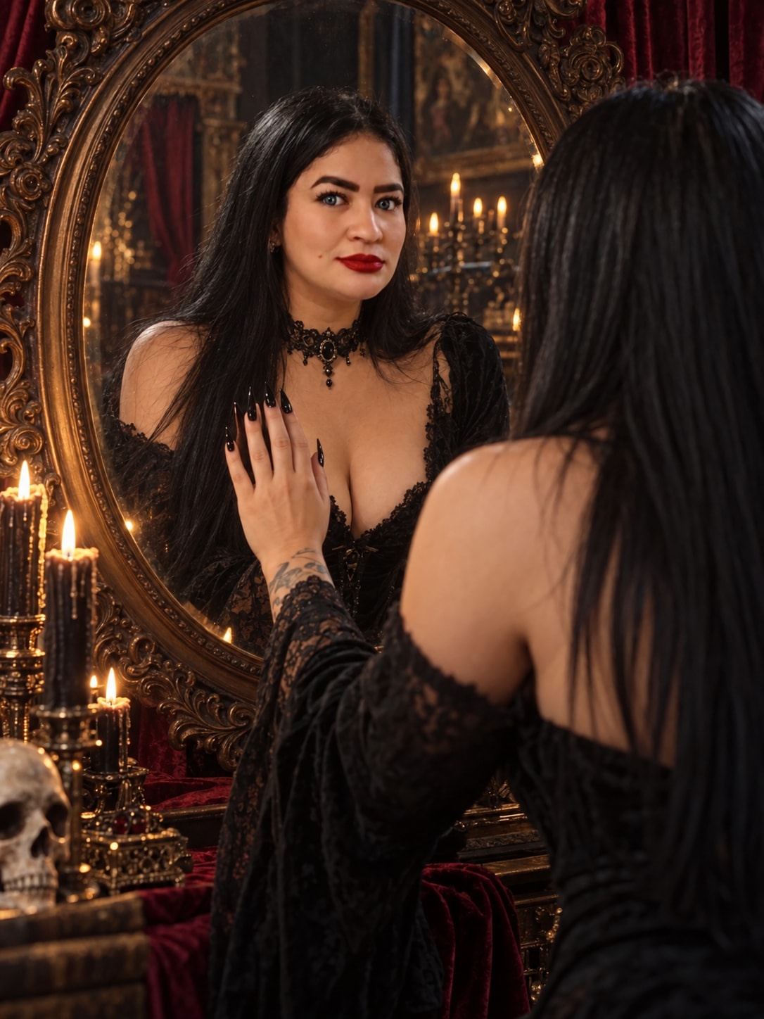 Gothic Vampire Mirror Reflection Portrait output 4