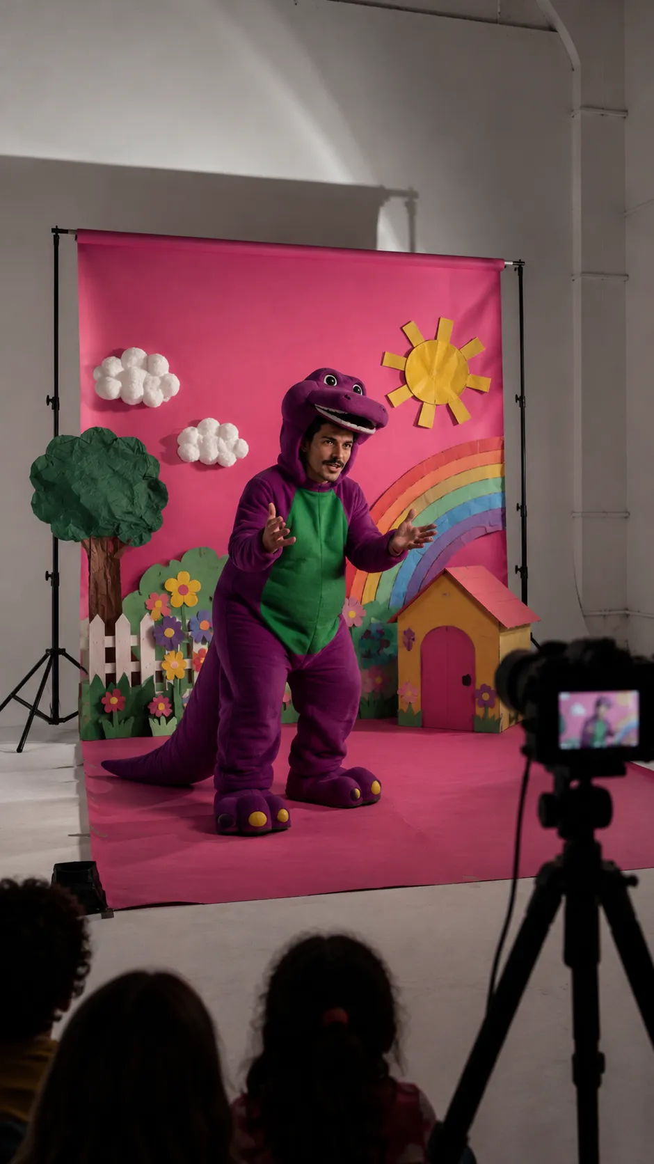 Low-Budget Barney Production Editorial Photograph output 2
