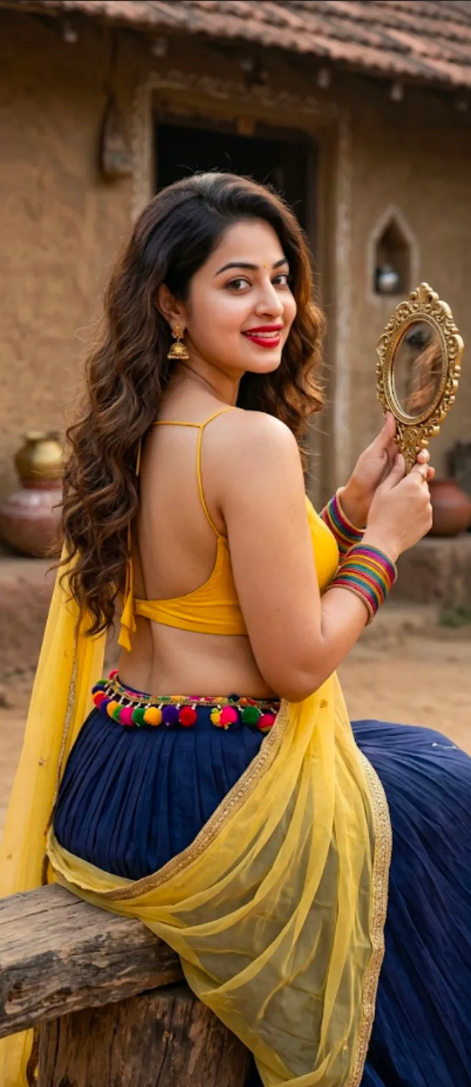 Photorealistic Indian Lehenga Portrait output 1