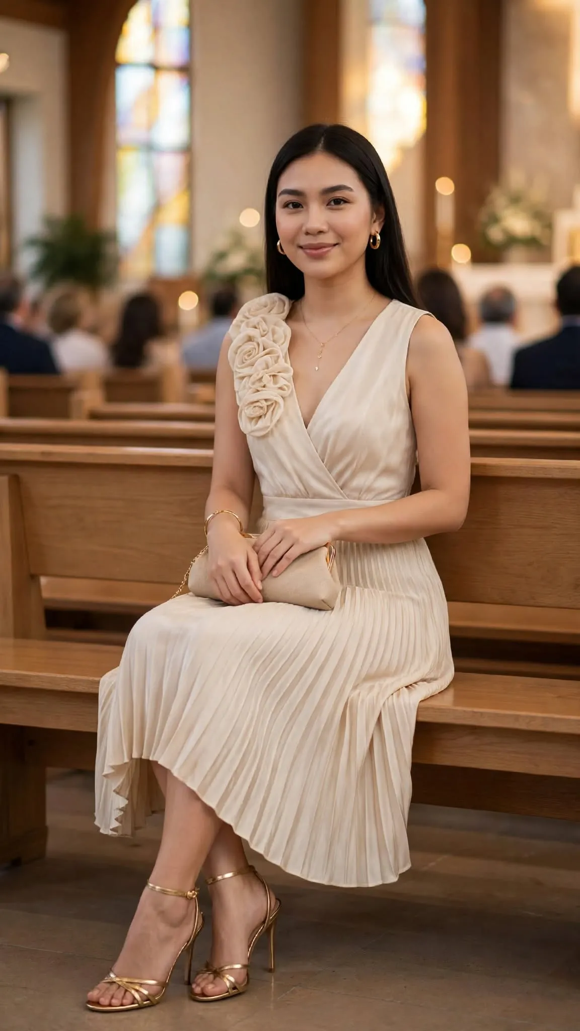 Young Woman Walking Toward a Church output 5