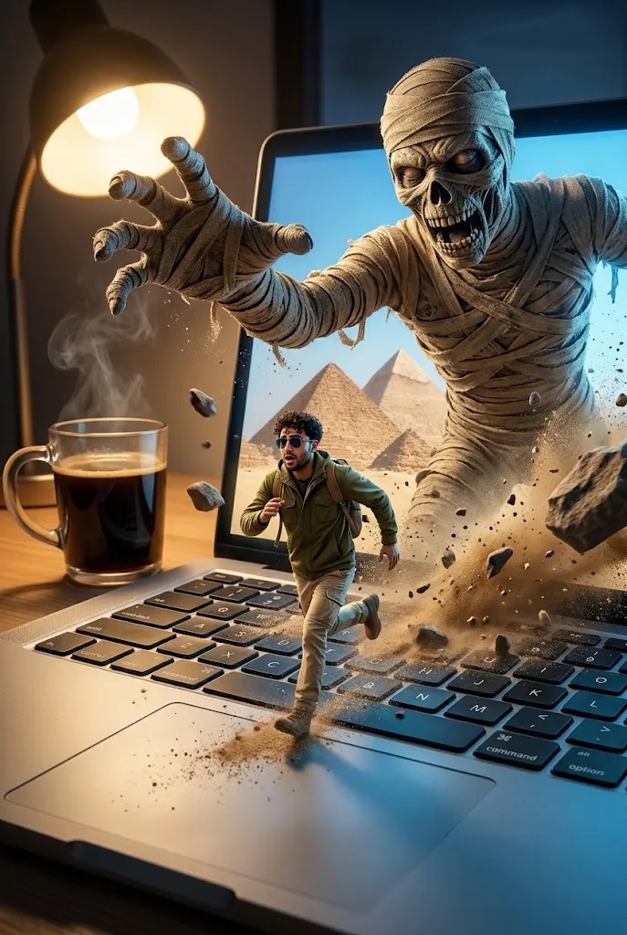 Mummy Emerging from a Laptop output 1