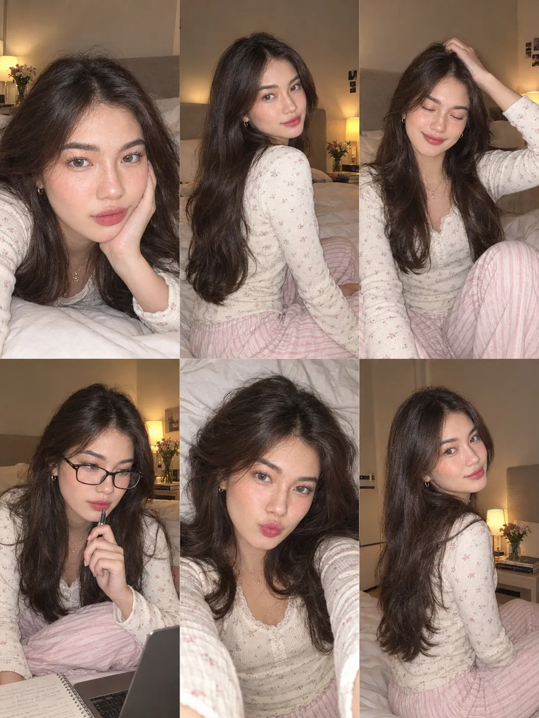 Cozy Bedroom Six-Photo Portrait Collage