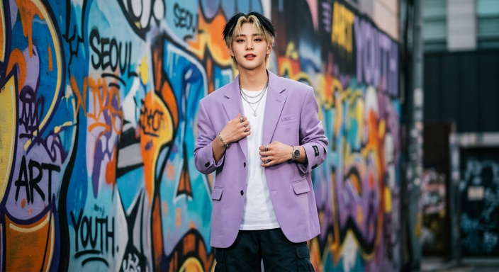 Create a Korean Idol-Inspired Streetwear Fashion Portrait