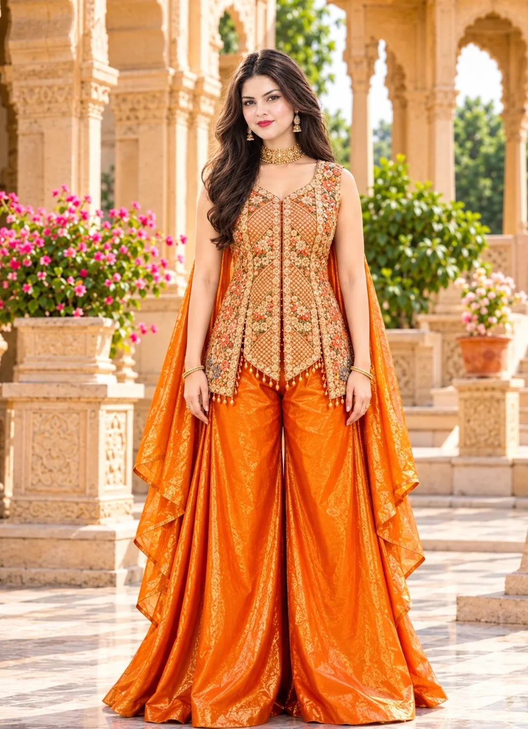 Lavender Indo-Western Sharara Set output 2