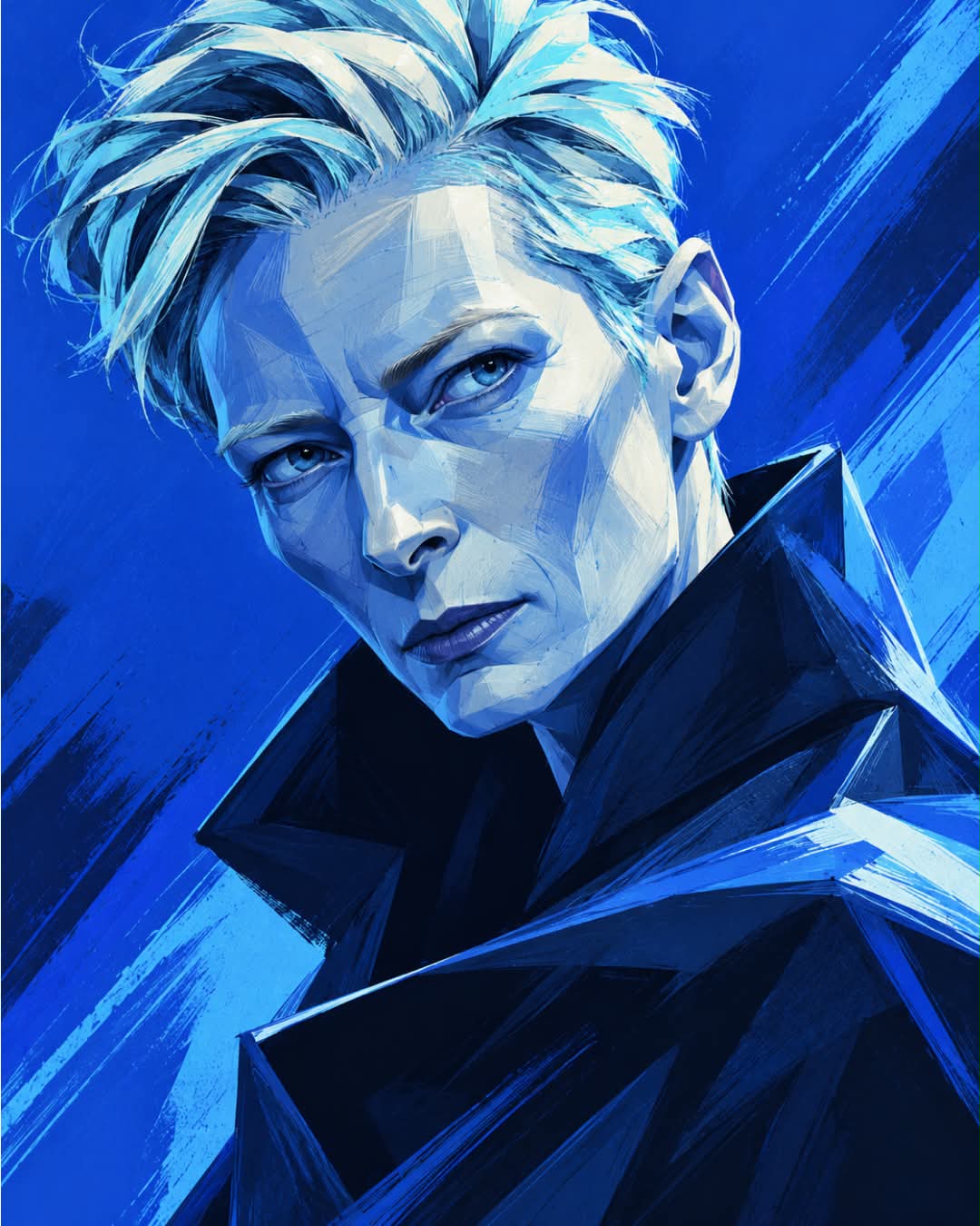 Blue-Toned Editorial Caricature output 6