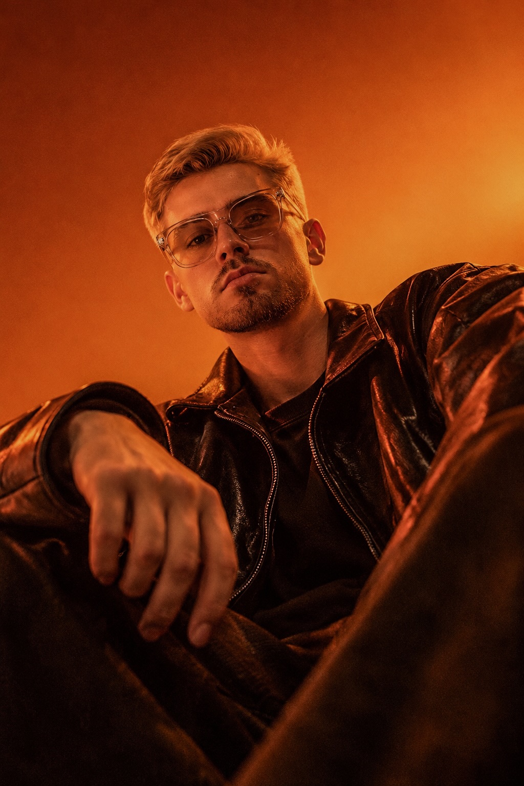 Orange-Lit Low-Angle Fashion Portrait output 2