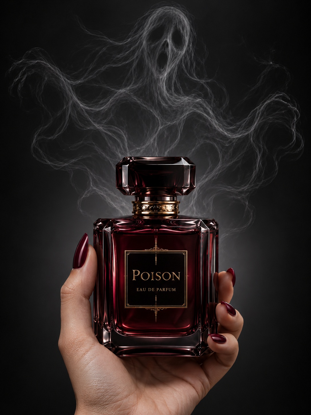 Photorealistic Halloween Product Ad with a Smoke Ghost output 3