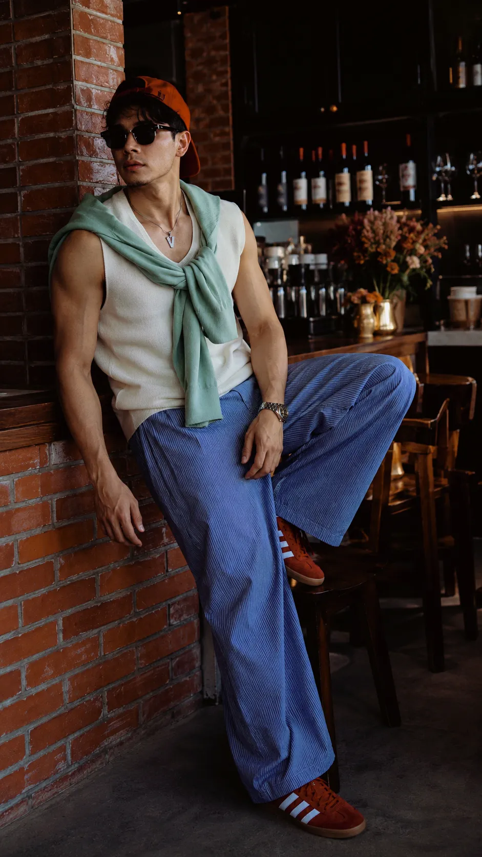 Photorealistic Urban Café Fashion Editorial