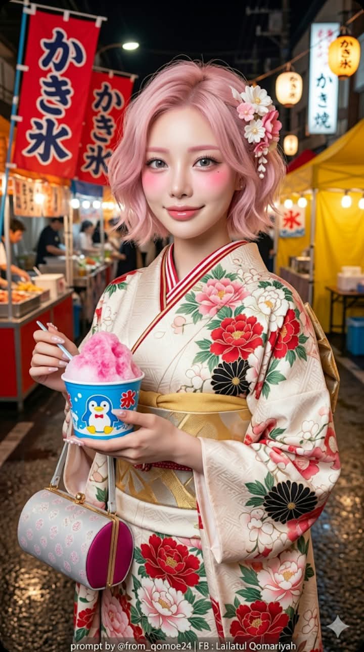Young Woman at a Japanese Night Market output 2