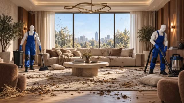 Luxury Living Room Cleaning Timelapse