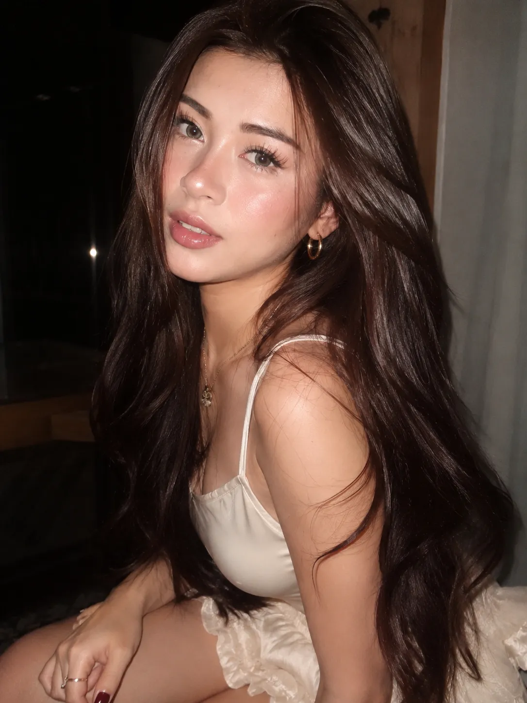 Direct-Flash Glamour Beauty Portrait